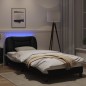 vidaXL Estructura cama con LED cuero sintético negro y blanco 90x190cm vidaXL Estructura cama con LED cuero sintético negro y blanco 90x190cm