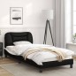 vidaXL Estructura cama con LED cuero sintético negro y blanco 90x190cm vidaXL Estructura cama con LED cuero sintético negro y blanco 90x190cm