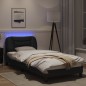 vidaXL Estructura cama con luces LED cuero sintético negro 90x200 cm