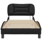 vidaXL Estructura cama con luces LED cuero sintético negro 90x200 cm