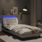vidaXL Estructura cama con LED cuero sintético blanco negro 90x200 cm vidaXL Estructura cama con LED cuero sintético blanco negro 90x200 cm