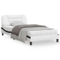 vidaXL Estructura cama con LED cuero sintético blanco negro 100x200 cm vidaXL Estructura cama con LED cuero sintético blanco negro 100x200 cm