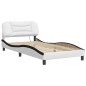 vidaXL Estructura cama con LED cuero sintético blanco negro 100x200 cm vidaXL Estructura cama con LED cuero sintético blanco negro 100x200 cm