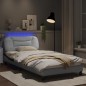 vidaXL Estructura cama con LED cuero sintético blanco negro 100x200 cm vidaXL Estructura cama con LED cuero sintético blanco negro 100x200 cm