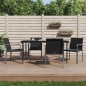 vidaXL Juego comedor jardín 5 piezas y cojines ratán sintético y acero vidaXL Juego comedor jardín 5 piezas y cojines ratán sintético y acero