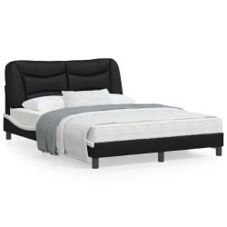 vidaXL Estructura cama con LED cuero sintético negro blanco 120x200 cm
