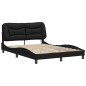 vidaXL Estructura cama con luces LED cuero sintético negro 140x190 cm vidaXL Estructura cama con luces LED cuero sintético negro 140x190 cm