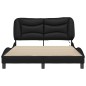 vidaXL Estructura cama con luces LED cuero sintético negro 140x190 cm vidaXL Estructura cama con luces LED cuero sintético negro 140x190 cm