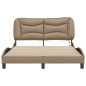 vidaXL Estructura de cama con LED cuero sintético capuchino 140x190 cm vidaXL Estructura de cama con LED cuero sintético capuchino 140x190 cm