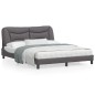 vidaXL Estructura de cama con luces LED cuero PE gris 160x200 cm vidaXL Estructura de cama con luces LED cuero PE gris 160x200 cm