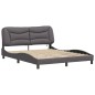 vidaXL Estructura de cama con luces LED cuero PE gris 160x200 cm vidaXL Estructura de cama con luces LED cuero PE gris 160x200 cm