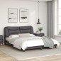 vidaXL Estructura de cama con luces LED cuero PE gris 160x200 cm vidaXL Estructura de cama con luces LED cuero PE gris 160x200 cm