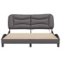 vidaXL Estructura de cama con luces LED cuero PE gris 160x200 cm vidaXL Estructura de cama con luces LED cuero PE gris 160x200 cm
