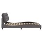 vidaXL Estructura de cama con luces LED cuero PE gris 160x200 cm vidaXL Estructura de cama con luces LED cuero PE gris 160x200 cm