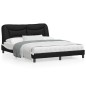 vidaXL Estructura de cama con luz LED cuero PE negro blanco 160x200 cm vidaXL Estructura de cama con luz LED cuero PE negro blanco 160x200 cm