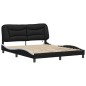 vidaXL Estructura de cama con luz LED cuero PE negro blanco 160x200 cm vidaXL Estructura de cama con luz LED cuero PE negro blanco 160x200 cm