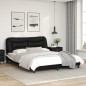 vidaXL Estructura de cama con luz LED cuero PE negro blanco 160x200 cm vidaXL Estructura de cama con luz LED cuero PE negro blanco 160x200 cm