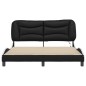 vidaXL Estructura de cama con luz LED cuero PE negro blanco 160x200 cm vidaXL Estructura de cama con luz LED cuero PE negro blanco 160x200 cm
