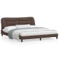 vidaXL Estructura de cama con luz LED cuero sintético marrón 180x200cm vidaXL Estructura de cama con luz LED cuero sintético marrón 180x200cm