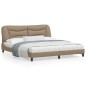 vidaXL Estructura de cama con luz LED cuero PE capuchino 180x200 cm