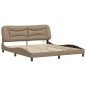 vidaXL Estructura de cama con luz LED cuero PE capuchino 180x200 cm