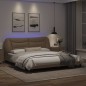 vidaXL Estructura de cama con luz LED cuero PE capuchino 180x200 cm