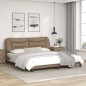 vidaXL Estructura de cama con luz LED cuero PE capuchino 180x200 cm