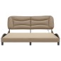 vidaXL Estructura de cama con luz LED cuero PE capuchino 180x200 cm