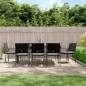 vidaXL Juego comedor jardín 9 piezas y cojines ratán sintético y acero vidaXL Juego comedor jardín 9 piezas y cojines ratán sintético y acero