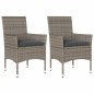 vidaXL Sillones de jardín con cojines 2 uds ratán sintético gris vidaXL Sillones de jardín con cojines 2 uds ratán sintético gris