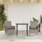 vidaXL Sillones de jardín con cojines 2 uds ratán sintético gris vidaXL Sillones de jardín con cojines 2 uds ratán sintético gris