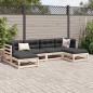 vidaXL Juego de sofás de jardín 6 pzas con cojines madera maciza pino vidaXL Juego de sofás de jardín 6 pzas con cojines madera maciza pino