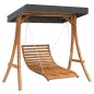 vidaXL Tumbona columpio con toldo madera maciza abeto acabado de teca vidaXL Tumbona columpio con toldo madera maciza abeto acabado de teca