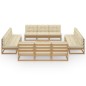vidaXL Muebles de jardín 13 piezas con cojines madera de pino maciza vidaXL Muebles de jardín 13 piezas con cojines madera de pino maciza