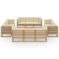 vidaXL Muebles de jardín 13 piezas con cojines madera de pino maciza