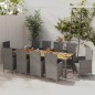 vidaXL Set de comedor de jardín 11 pzas y cojines ratán sintético gris vidaXL Set de comedor de jardín 11 pzas y cojines ratán sintético gris