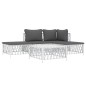 vidaXL Juego de muebles de jardín 5 piezas y cojines acero blanco vidaXL Juego de muebles de jardín 5 piezas y cojines acero blanco
