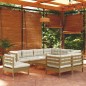 vidaXL Muebles de jardín 10 pzas y cojines madera de pino marrón miel vidaXL Muebles de jardín 10 pzas y cojines madera de pino marrón miel