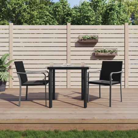 vidaXL Juego comedor jardín 3 piezas y cojines ratán sintético y acero
