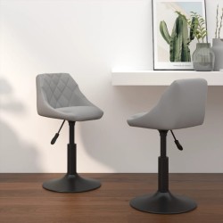 vidaXL Sillas de comedor giratorias 2 uds de terciopelo gris claro
