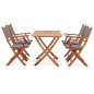 vidaXL Set de comedor para jardín 5 pzas madera maciza eucalipto gris