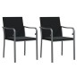 vidaXL Juego comedor jardín 3 piezas y cojines ratán sintético y acero vidaXL Juego comedor jardín 3 piezas y cojines ratán sintético y acero