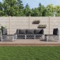 vidaXL Juego de muebles de jardín 5 piezas y cojines acero blanco