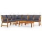 vidaXL Juego de muebles jardín 6 pzas con cojines madera maciza acacia vidaXL Juego de muebles jardín 6 pzas con cojines madera maciza acacia
