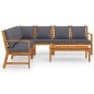 vidaXL Juego de muebles jardín 6 pzas con cojines madera maciza acacia vidaXL Juego de muebles jardín 6 pzas con cojines madera maciza acacia
