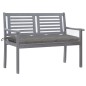 vidaXL Banco de jardín 2 plazas madera eucalipto gris y cojín 120 cm vidaXL Banco de jardín 2 plazas madera eucalipto gris y cojín 120 cm
