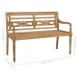 vidaXL Banco Batavia de teca maciza con cojín verde 120 cm vidaXL Banco Batavia de teca maciza con cojín verde 120 cm