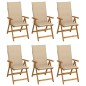 vidaXL Sillas de jardín plegables 6 uds y cojines madera maciza acacia vidaXL Sillas de jardín plegables 6 uds y cojines madera maciza acacia