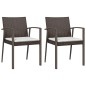 vidaXL Juego comedor jardín 3 piezas y cojines ratán sintético y acero vidaXL Juego comedor jardín 3 piezas y cojines ratán sintético y acero
