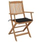 vidaXL Sillas de jardín plegables 6 uds y cojines madera maciza acacia vidaXL Sillas de jardín plegables 6 uds y cojines madera maciza acacia